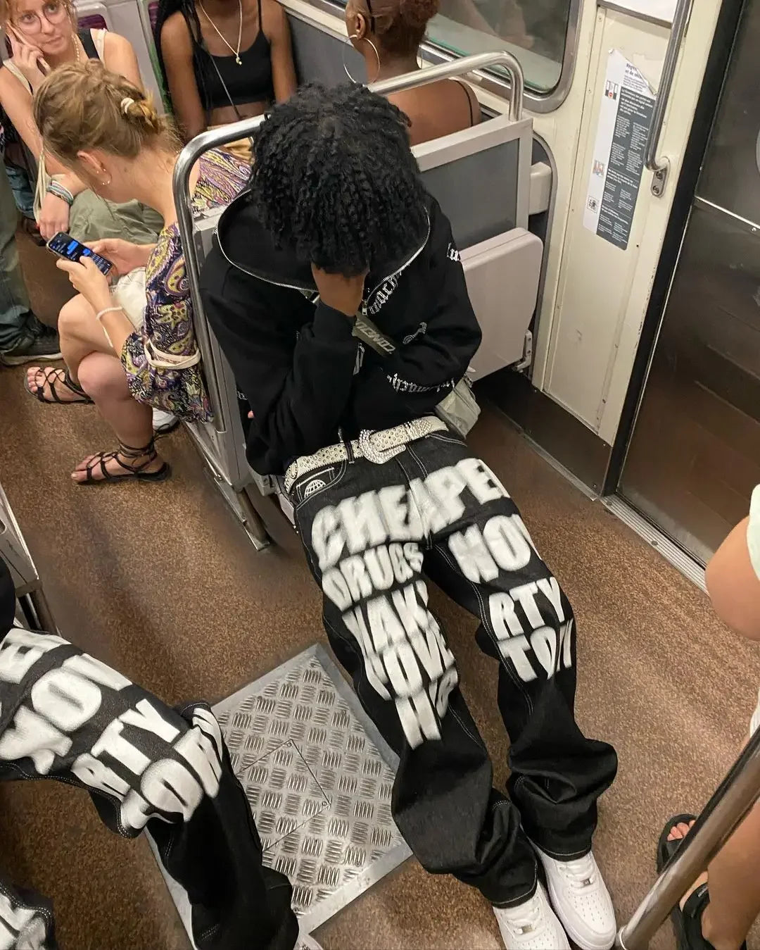 Y2k Wide Leg Jeans 2026 New Trend Hip Hop Letter Printed Black Pants Men Women Fashion Punk Loose Straight Trousers Streetwear