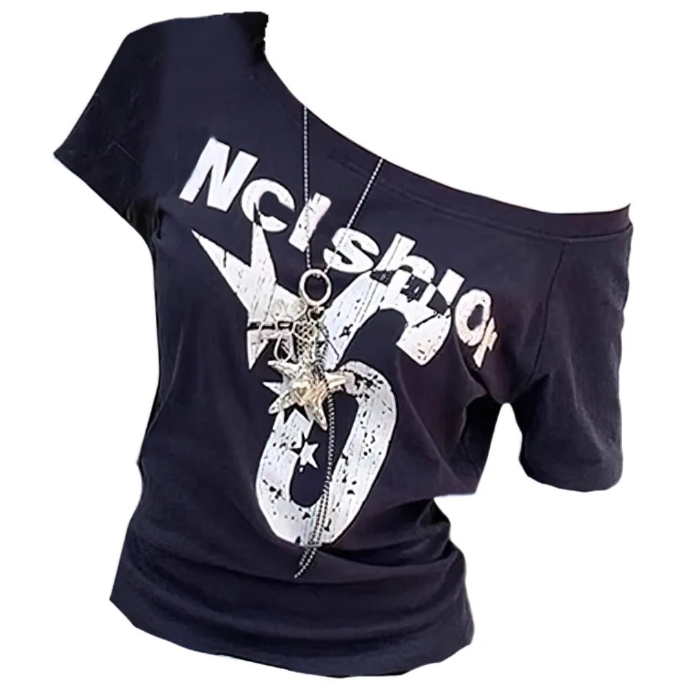 Women’s Chic Geometric Short-Sleeve Top