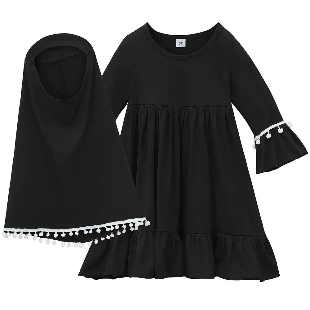 Kids Girls Hijab & Abaya Set