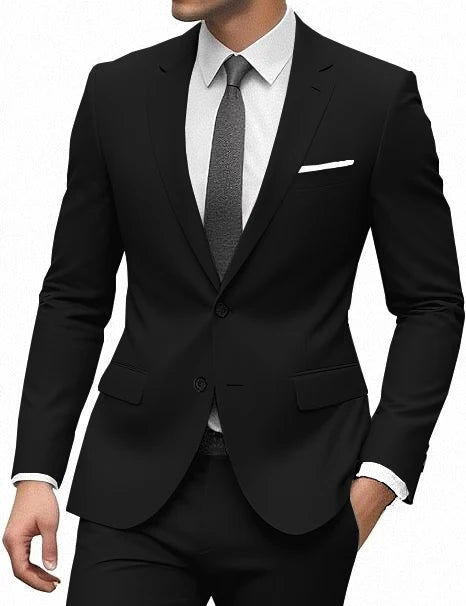 Elegant Suit for Men 2 Pieces Blazer and Pants Set Luxury Notched Lapel Tuxedo Suits for Men Formal Wedding Dresses Gentleman