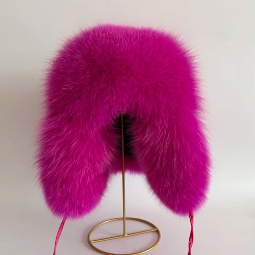 Women's Genuine Fox Fur Ushanka Hat