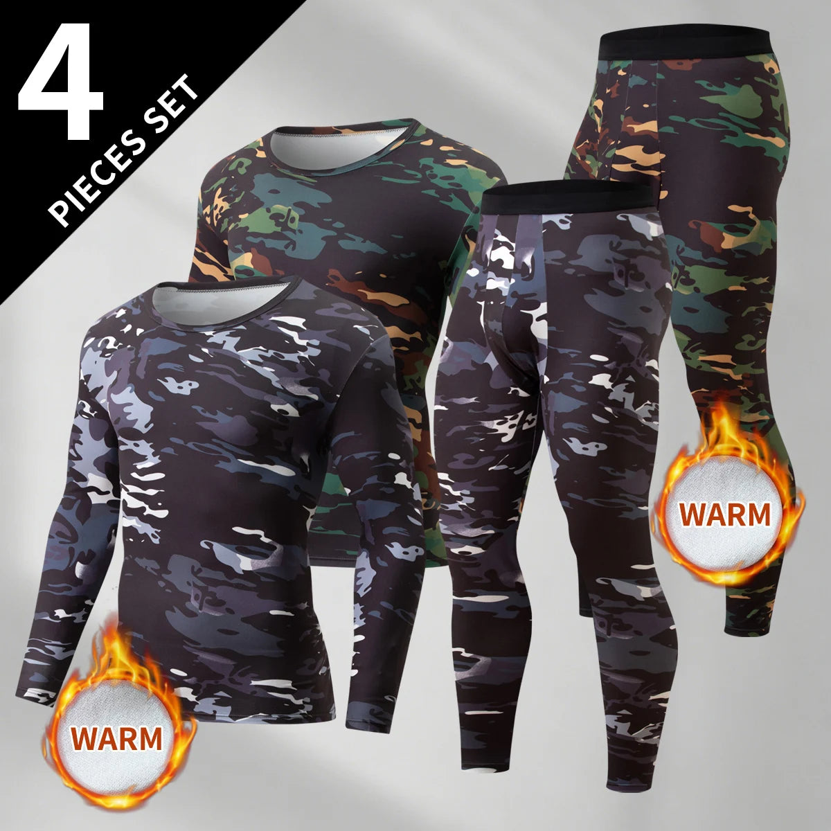 Men's Printed Thermal Base Layer Set