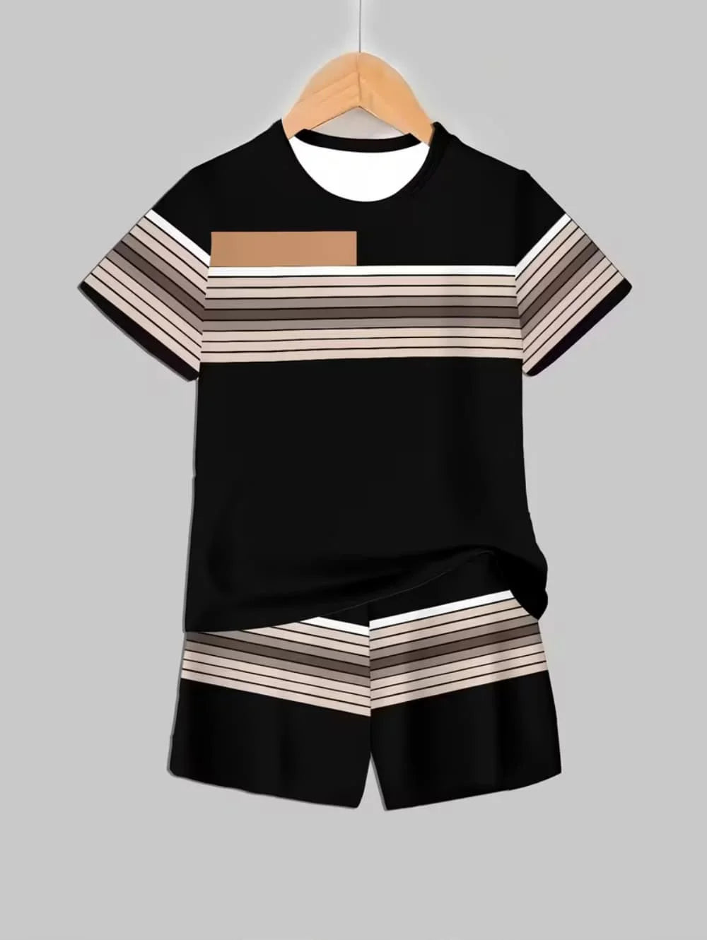 Boys 2-Piece Colorblock Quick-Dry T-Shirt and Shorts Set