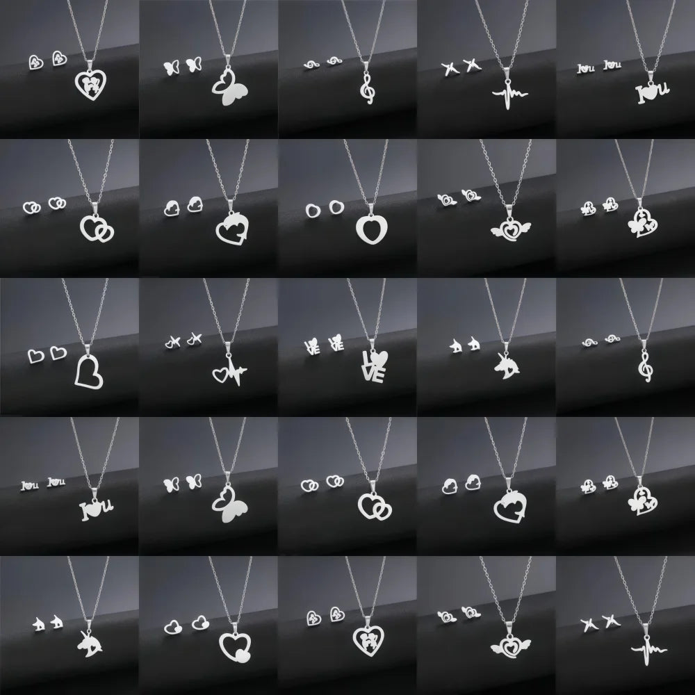 Heart & Butterfly Jewelry Set