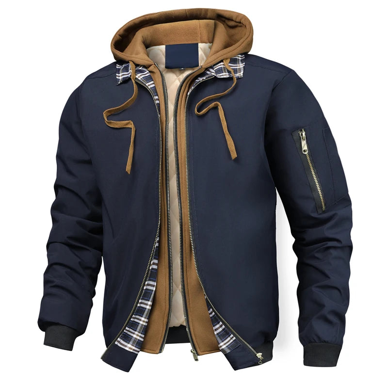 Men's Hooded Winter Windbreaker Jacket