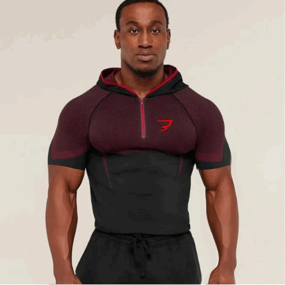 Men’s Quick-Dry Half-Zip Compression Hoodie
