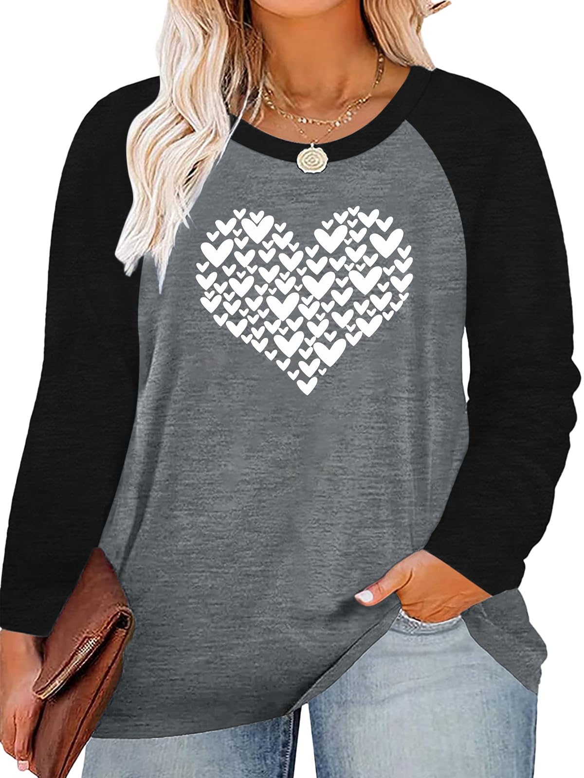 Love Heart Graphic Long-Sleeve Tee