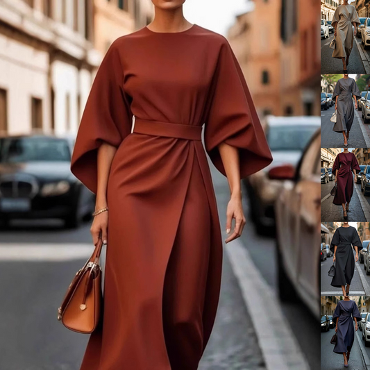 Elegant Batwing Waist Dress ⭐