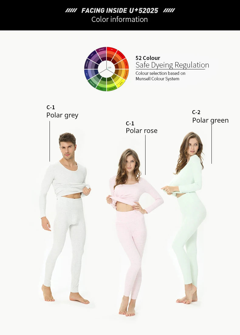 Unisex Soft Cotton Blend Thermal Underwear Set