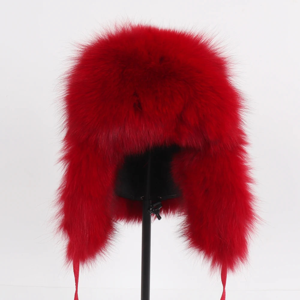 Women's Genuine Fox Fur Ushanka Hat