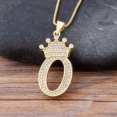 Women’s AAA Cubic Zirconia Letter Pendant Necklace