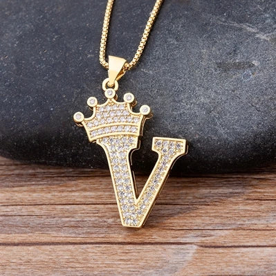 Women’s AAA Cubic Zirconia Letter Pendant Necklace
