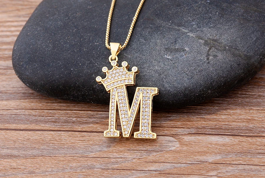 Women’s AAA Cubic Zirconia Letter Pendant Necklace