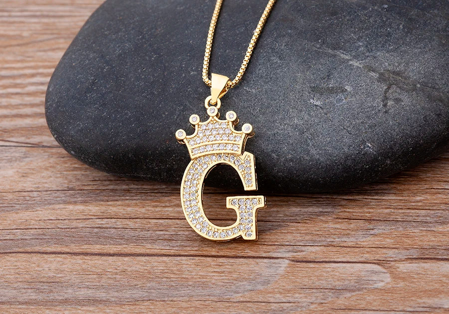 Women’s AAA Cubic Zirconia Letter Pendant Necklace