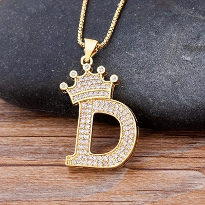 Women’s AAA Cubic Zirconia Letter Pendant Necklace