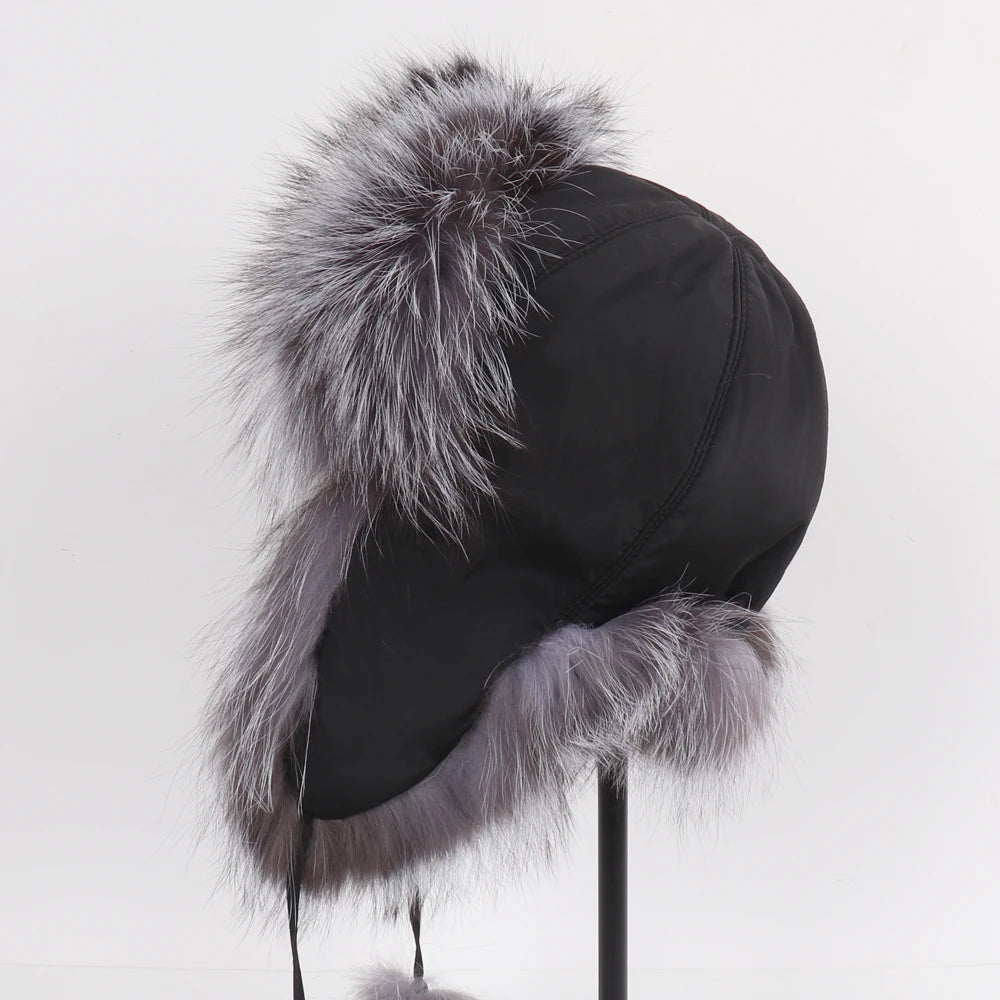 Women's Genuine Fox Fur Ushanka Hat