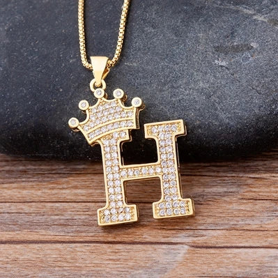 Women’s AAA Cubic Zirconia Letter Pendant Necklace
