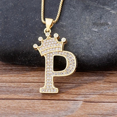 Women’s AAA Cubic Zirconia Letter Pendant Necklace