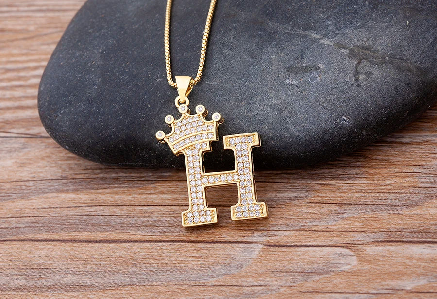 Women’s AAA Cubic Zirconia Letter Pendant Necklace