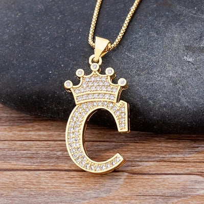 Women’s AAA Cubic Zirconia Letter Pendant Necklace