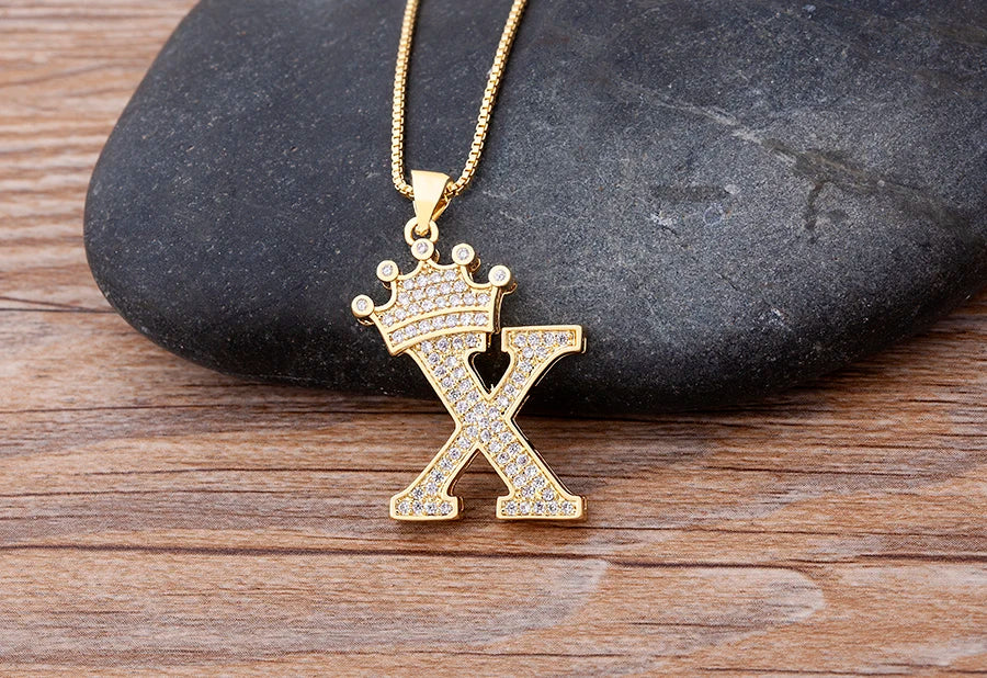 Women’s AAA Cubic Zirconia Letter Pendant Necklace