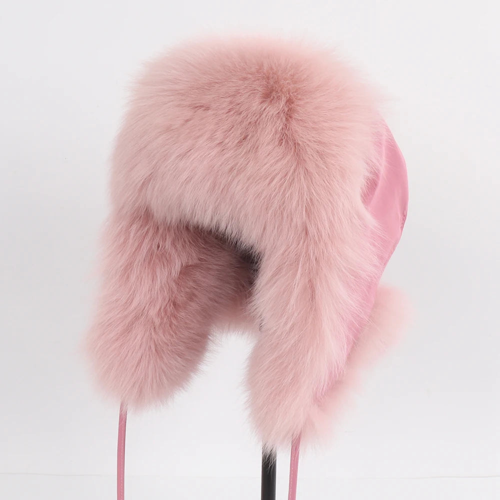 Women's Genuine Fox Fur Ushanka Hat