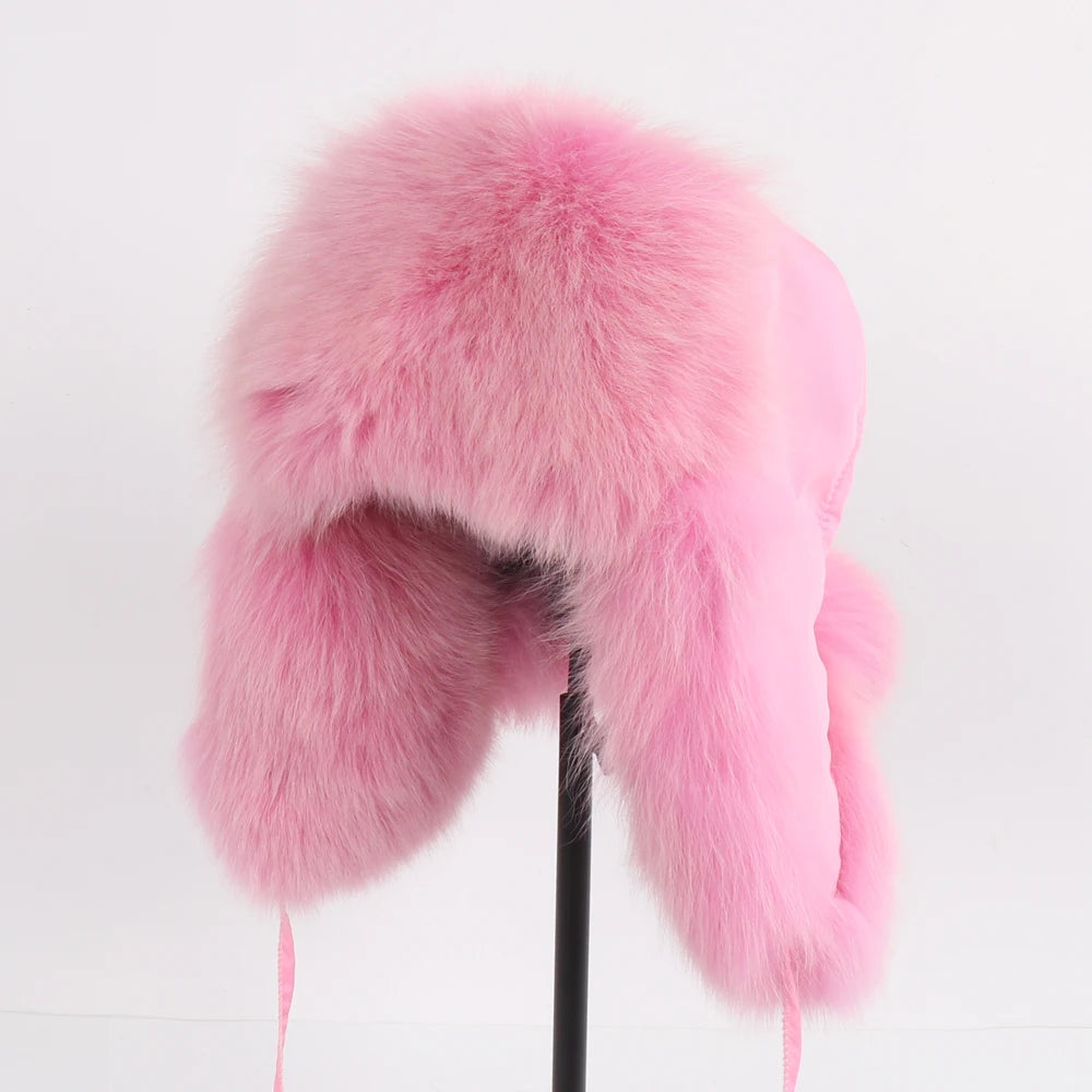 Women's Genuine Fox Fur Ushanka Hat