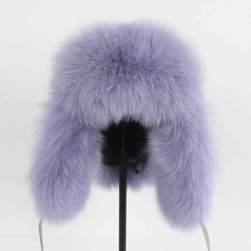 Women's Genuine Fox Fur Ushanka Hat