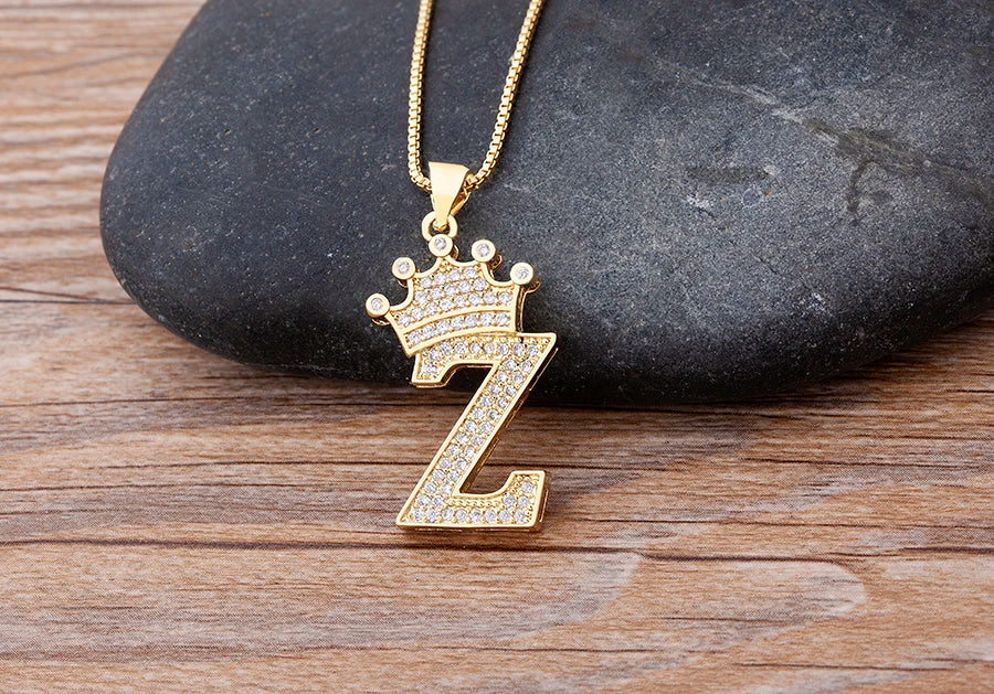 Women’s AAA Cubic Zirconia Letter Pendant Necklace