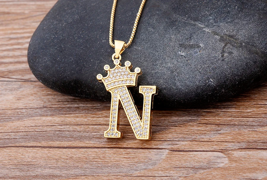 Women’s AAA Cubic Zirconia Letter Pendant Necklace
