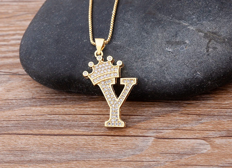 Women’s AAA Cubic Zirconia Letter Pendant Necklace