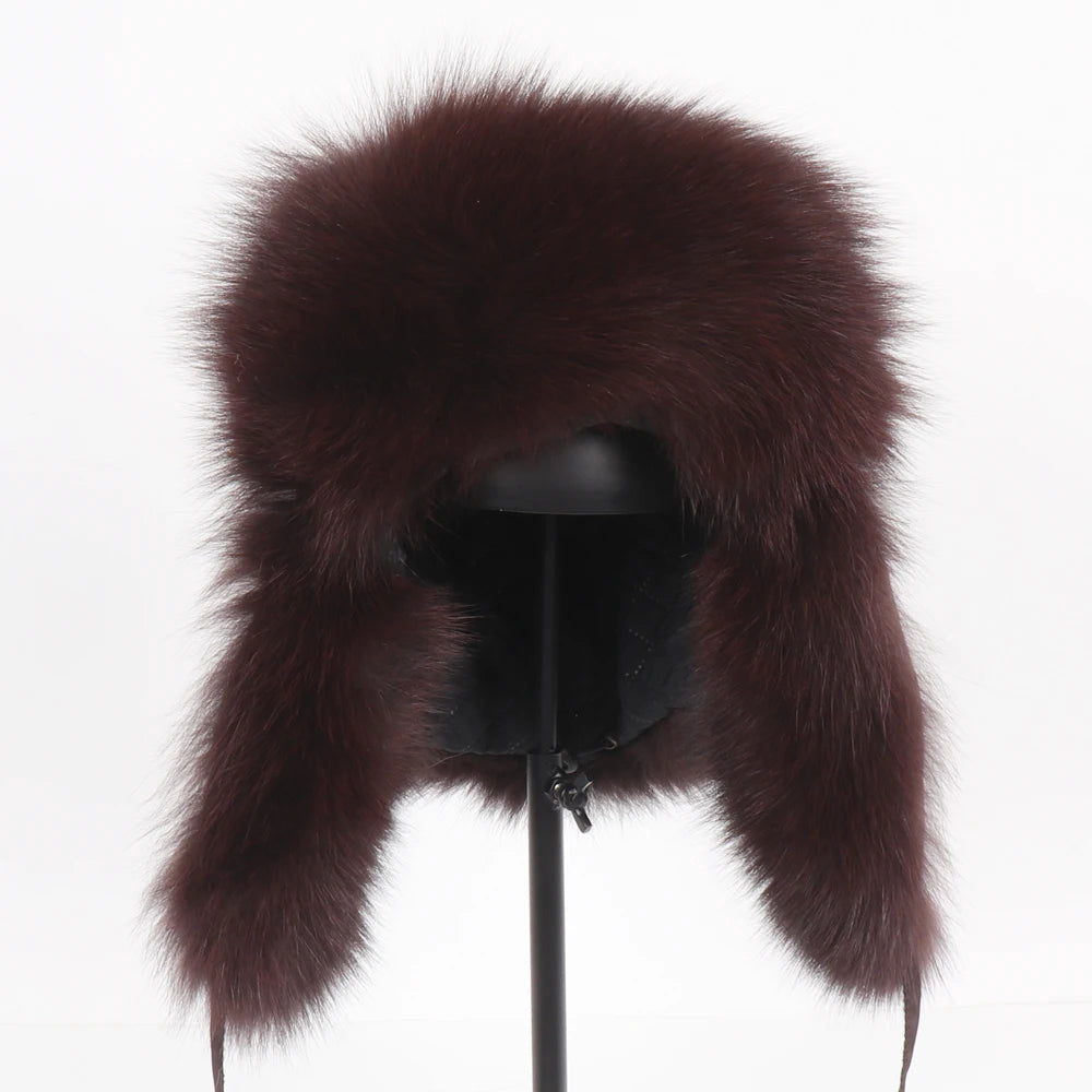 Women's Genuine Fox Fur Ushanka Hat