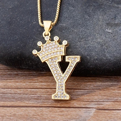 Women’s AAA Cubic Zirconia Letter Pendant Necklace