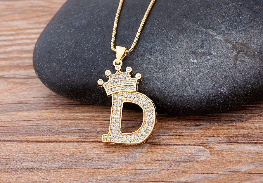 Women’s AAA Cubic Zirconia Letter Pendant Necklace