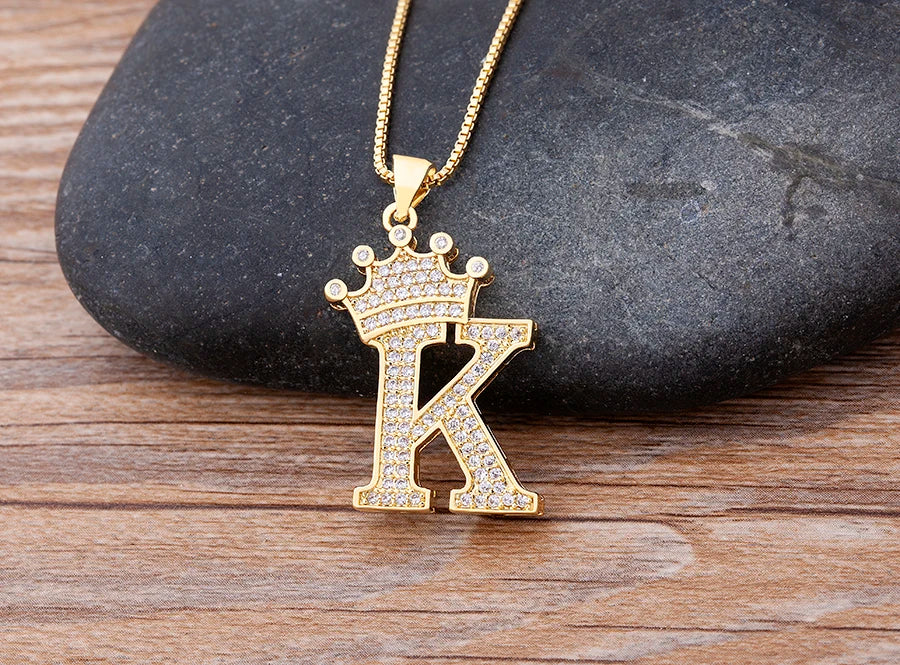 Women’s AAA Cubic Zirconia Letter Pendant Necklace