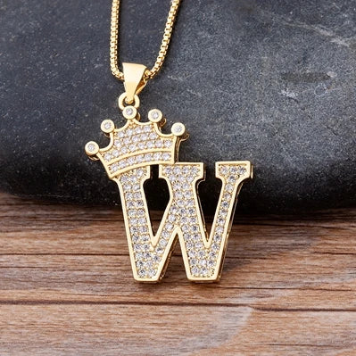 Women’s AAA Cubic Zirconia Letter Pendant Necklace
