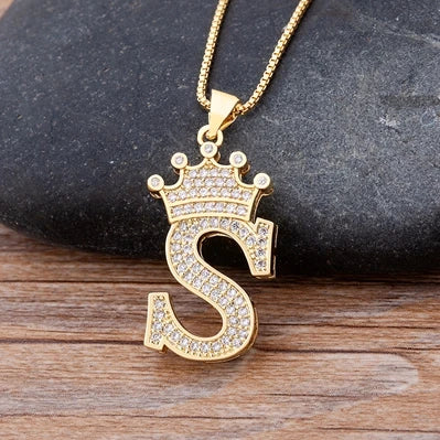 Women’s AAA Cubic Zirconia Letter Pendant Necklace