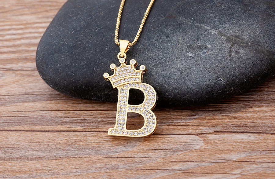 Women’s AAA Cubic Zirconia Letter Pendant Necklace
