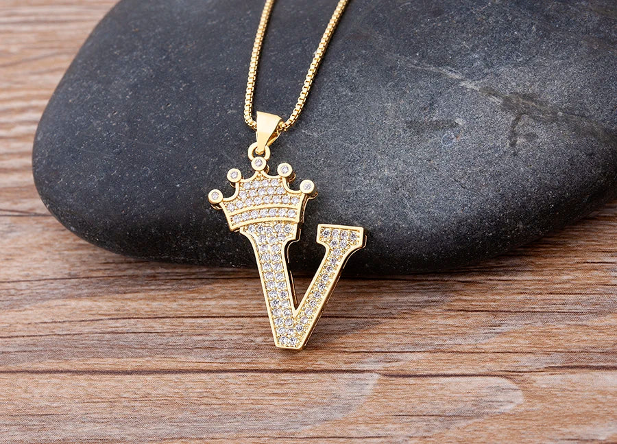 Women’s AAA Cubic Zirconia Letter Pendant Necklace