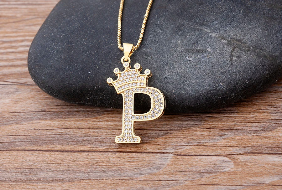 Women’s AAA Cubic Zirconia Letter Pendant Necklace