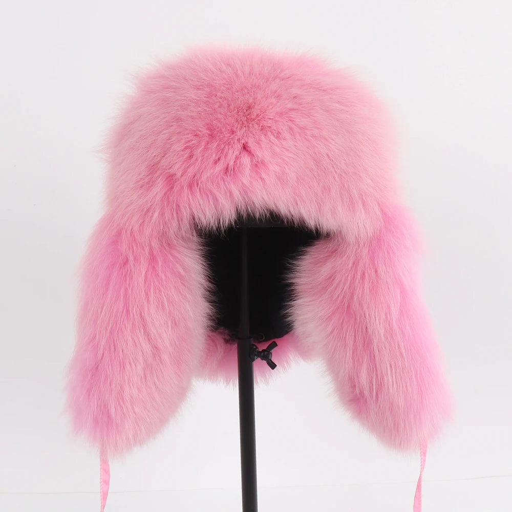 Women's Genuine Fox Fur Ushanka Hat