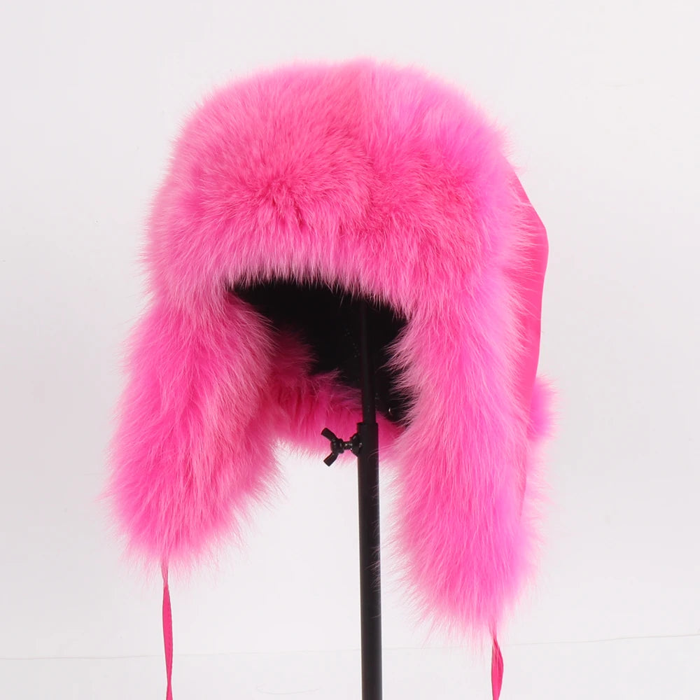 Women's Genuine Fox Fur Ushanka Hat