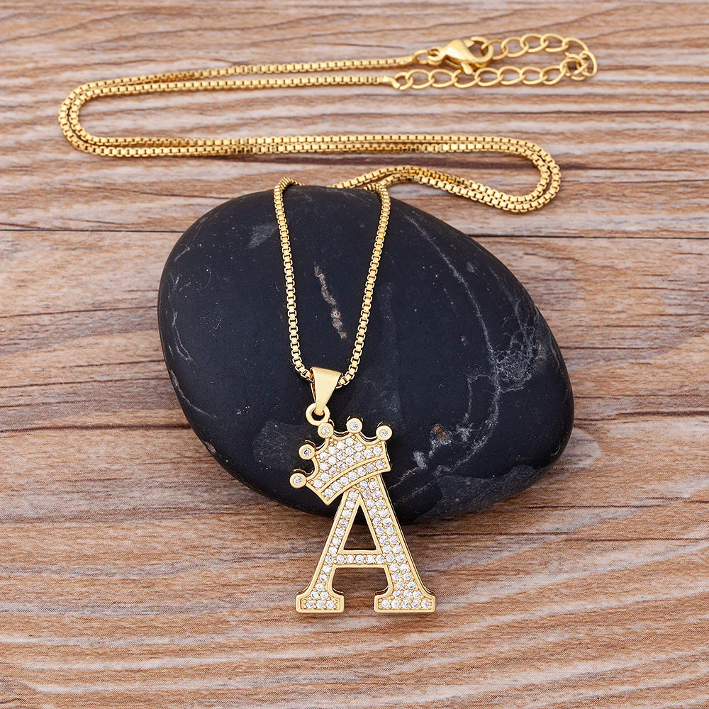 Women’s AAA Cubic Zirconia Letter Pendant Necklace