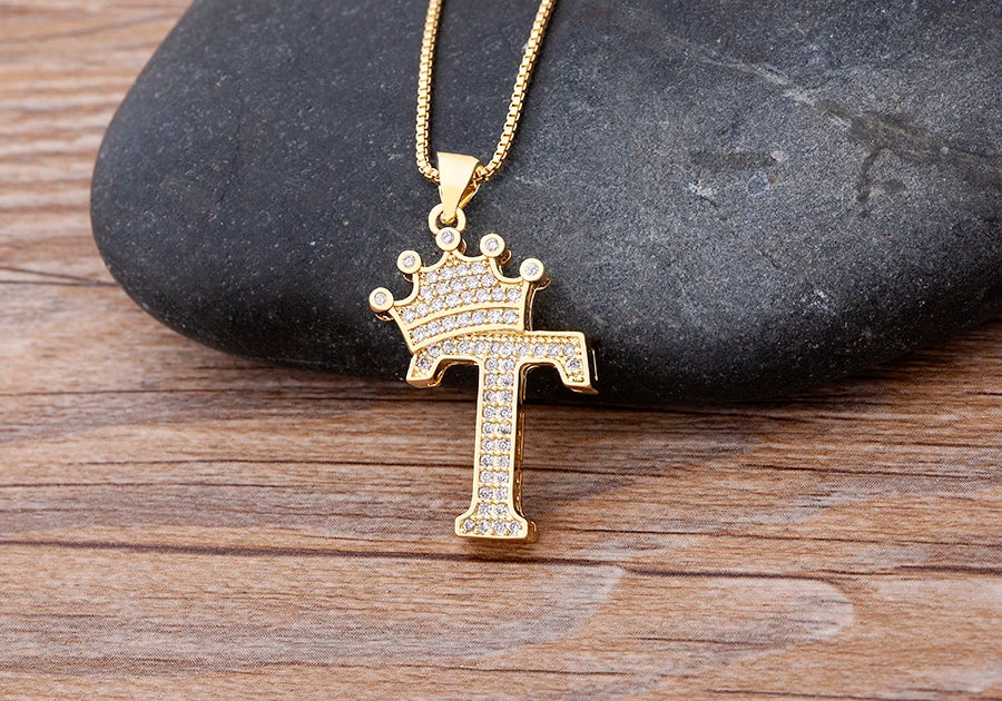 Women’s AAA Cubic Zirconia Letter Pendant Necklace