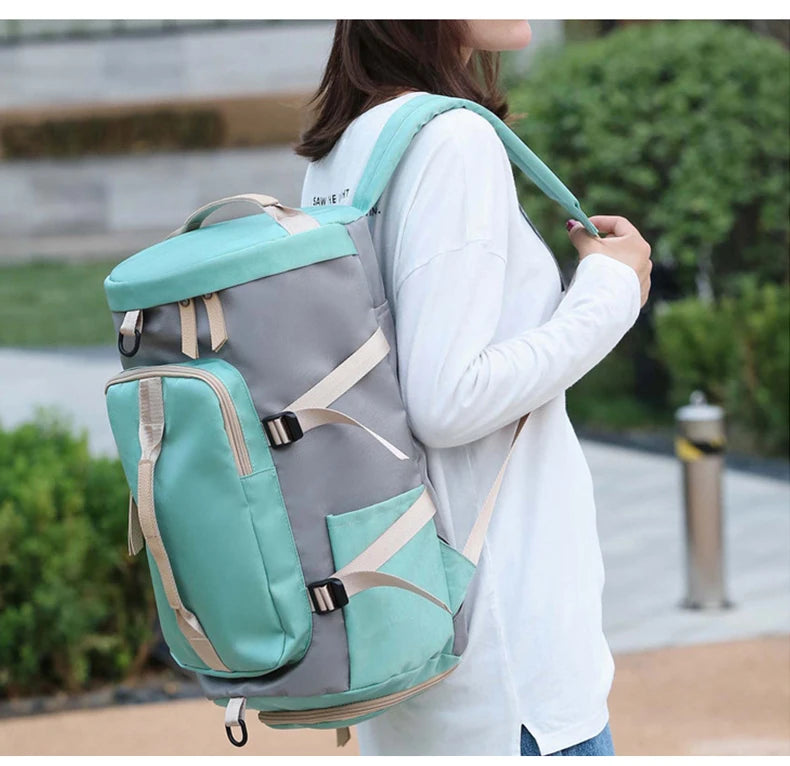 Women’s Gym Backpack & Travel Sports Bag with Shoe Storage – Multi-Use Fitness Shoulder Bag for Workouts, School & Daily Travel