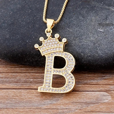 Women’s AAA Cubic Zirconia Letter Pendant Necklace