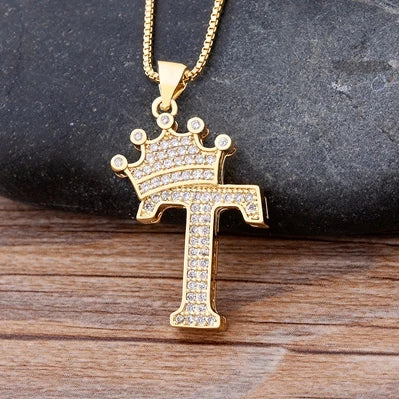 Women’s AAA Cubic Zirconia Letter Pendant Necklace