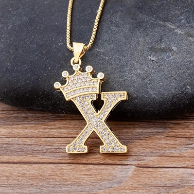 Women’s AAA Cubic Zirconia Letter Pendant Necklace