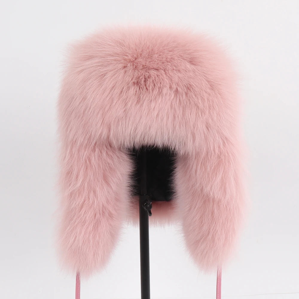 Women's Genuine Fox Fur Ushanka Hat