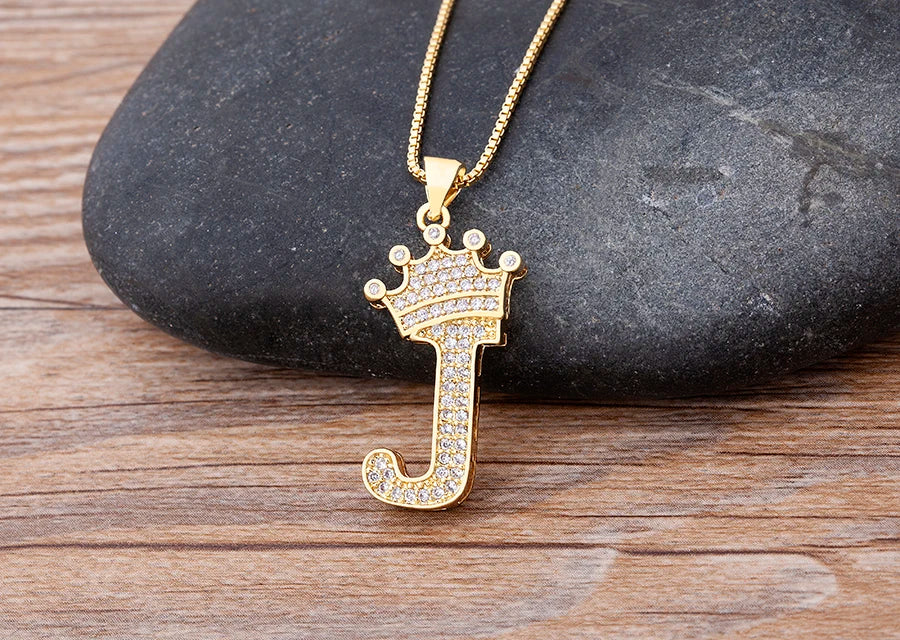 Women’s AAA Cubic Zirconia Letter Pendant Necklace